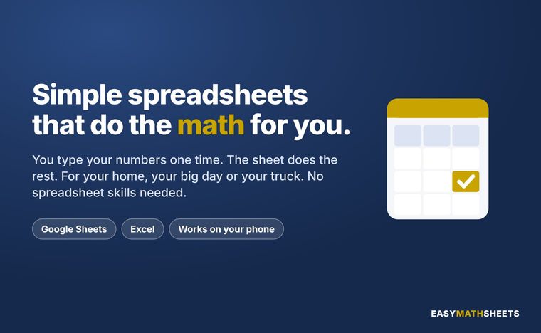 Simple spreadsheets that do the math for you.